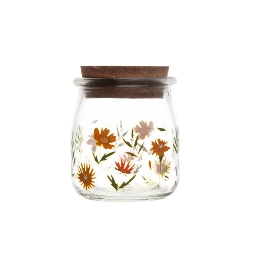 Porta Condimentos de Vidro com Rolha de Bambu Lyor 190Ml - Flora Rosa