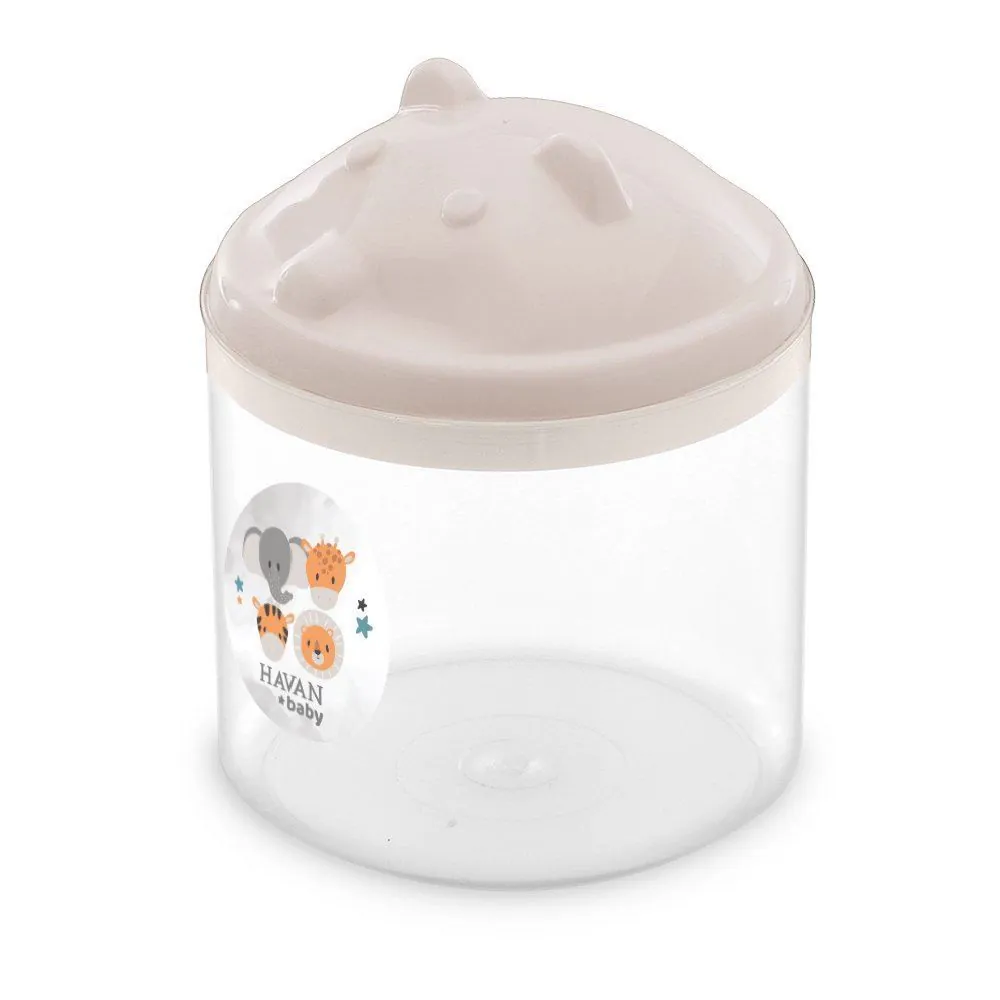 Porta Cotonete Urso Transparente Baby - Linho