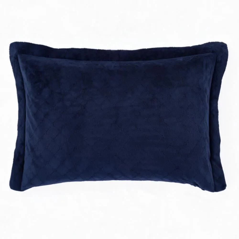 Porta Travesseiro Provence Plush - Azul Mariner
