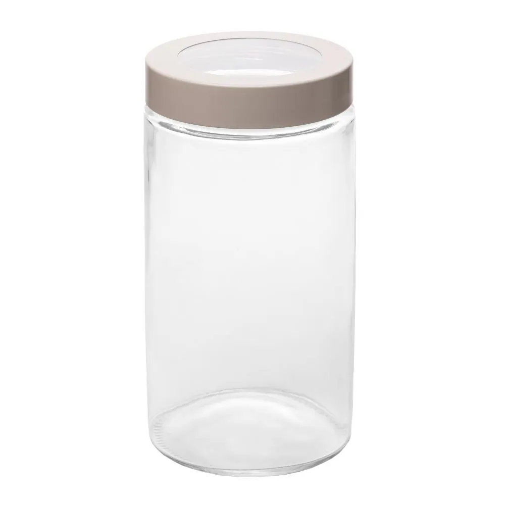 Pote com Tampa Visor Lyor 1,8 Litros - Bege