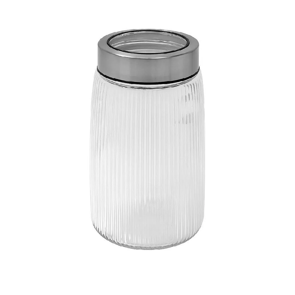 Pote de Vidro Canelado com Tampa 1,8 Litros - Transparente