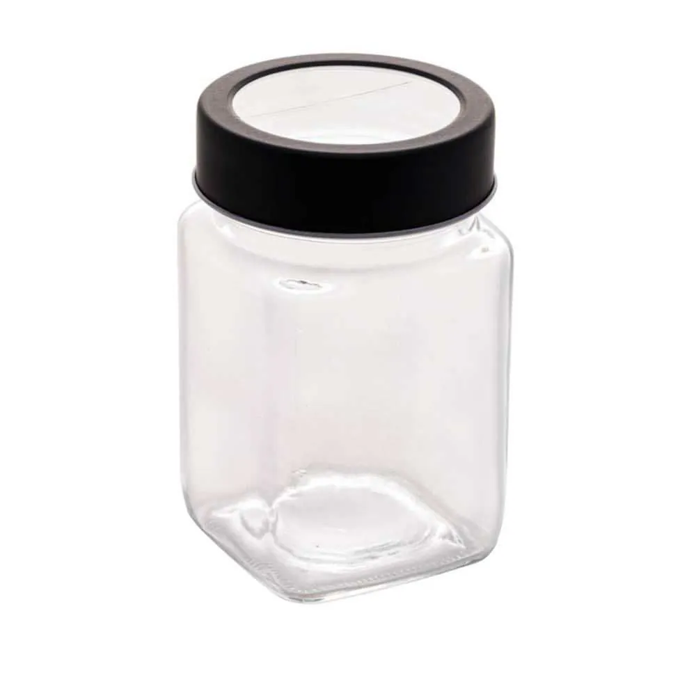 Pote de Vidro com Tampa Acrílica Lyor 300Ml - Preto