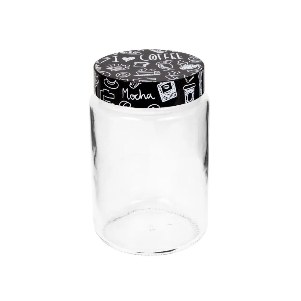Pote de Vidro com Tampa Decorada 1,5 Litros - Transparente