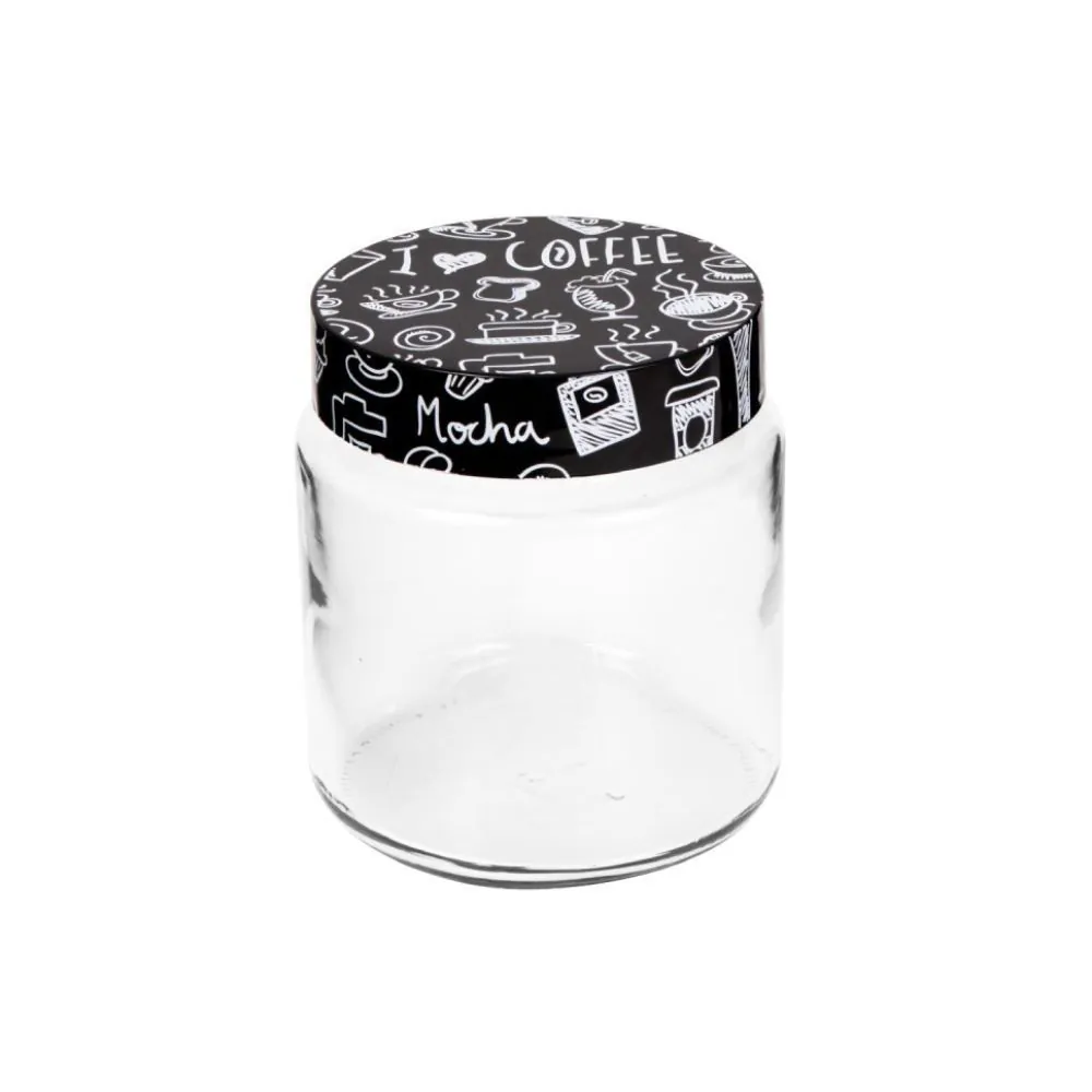 Pote de Vidro com Tampa Decorada 1 Litro - Transparente