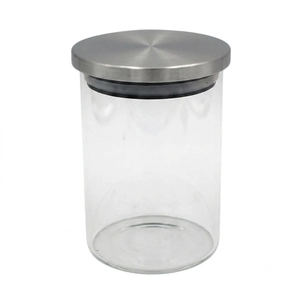 Pote de Vidro com Tampa Inox 650Ml Inga Import - Transparente