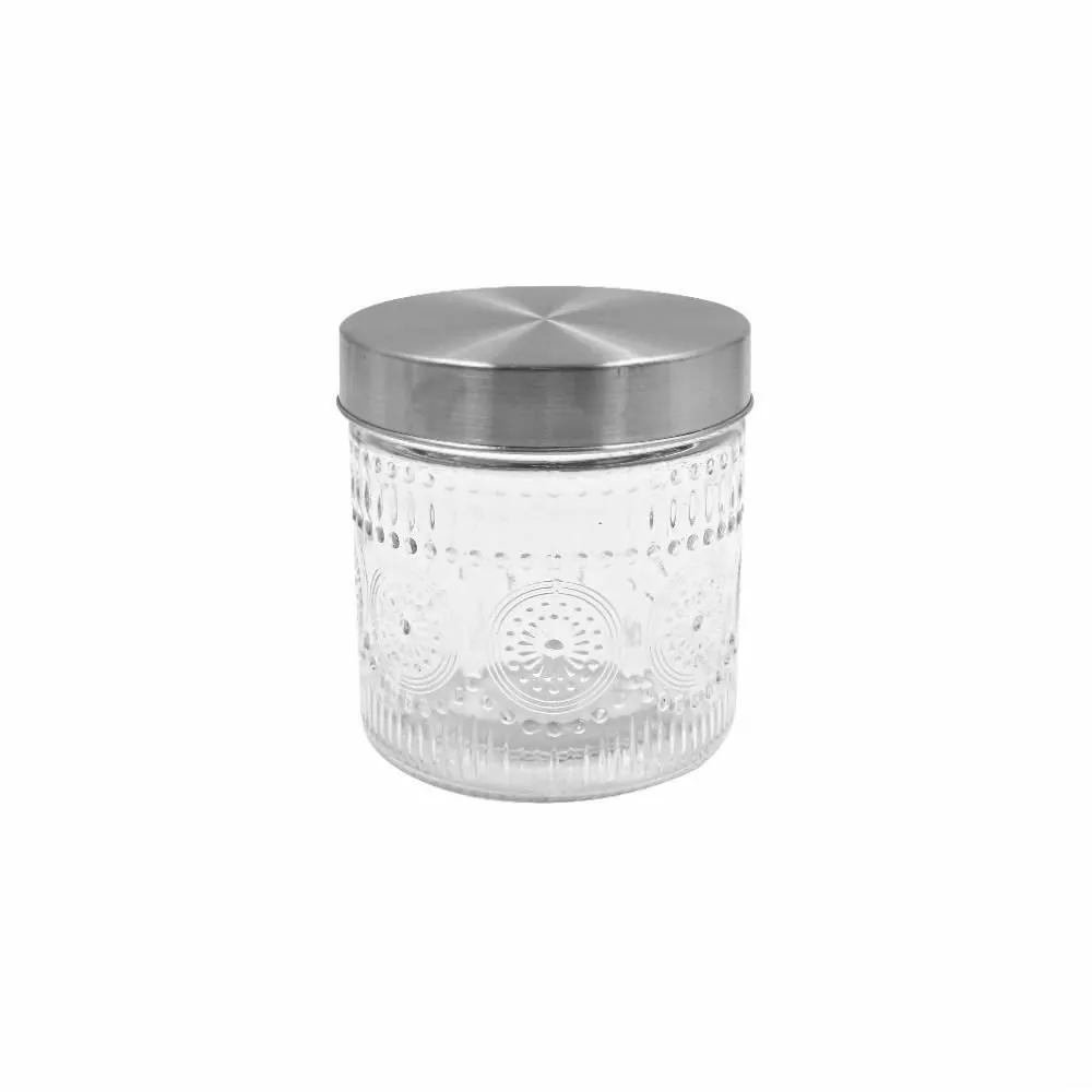 Pote de Vidro com Tampa Inox 800Ml Mandala
