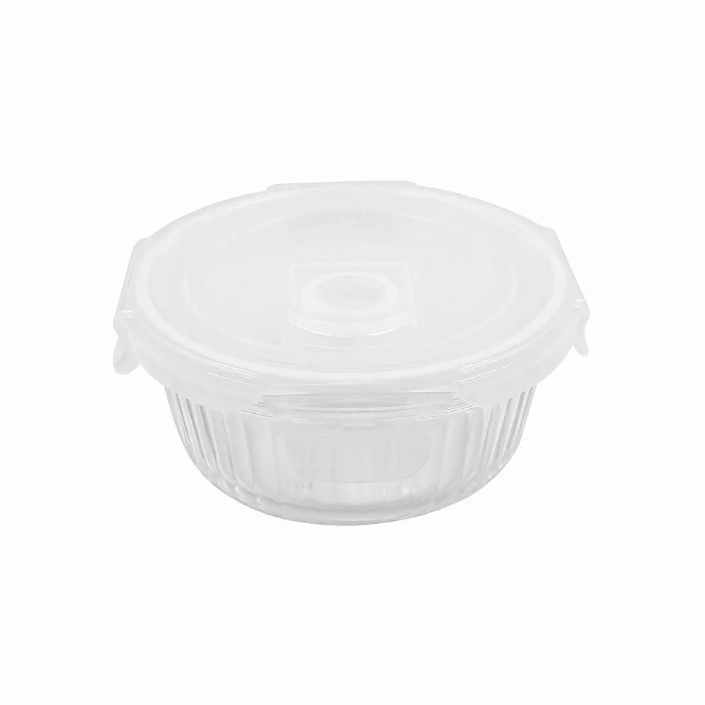 Pote de Vidro Hermético Canelado 370Ml - Transparente