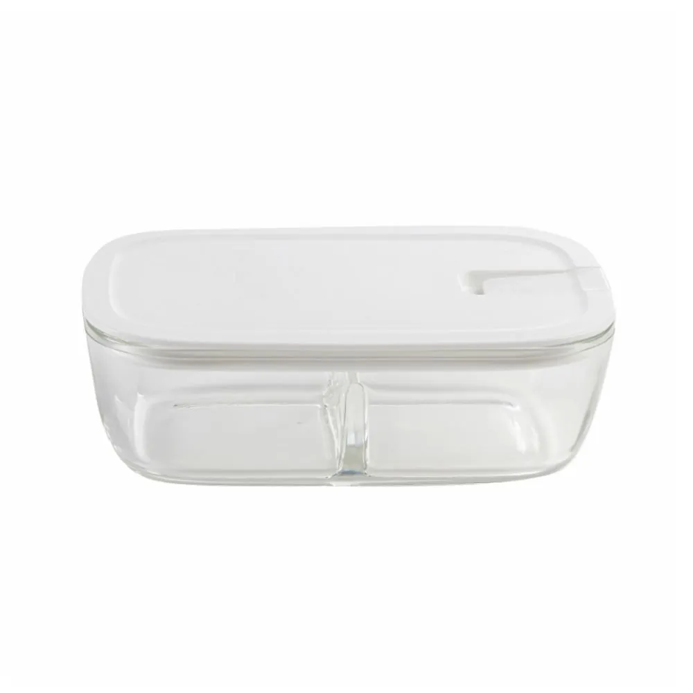 Pote Hermético com Divisória 800 Ml - Branco