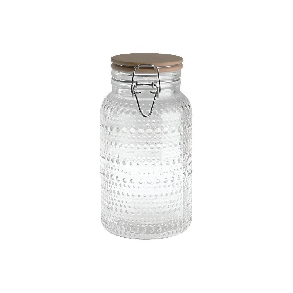 Pote Hermético com Tampa de Bambu 1,2 Litros - Texturizado