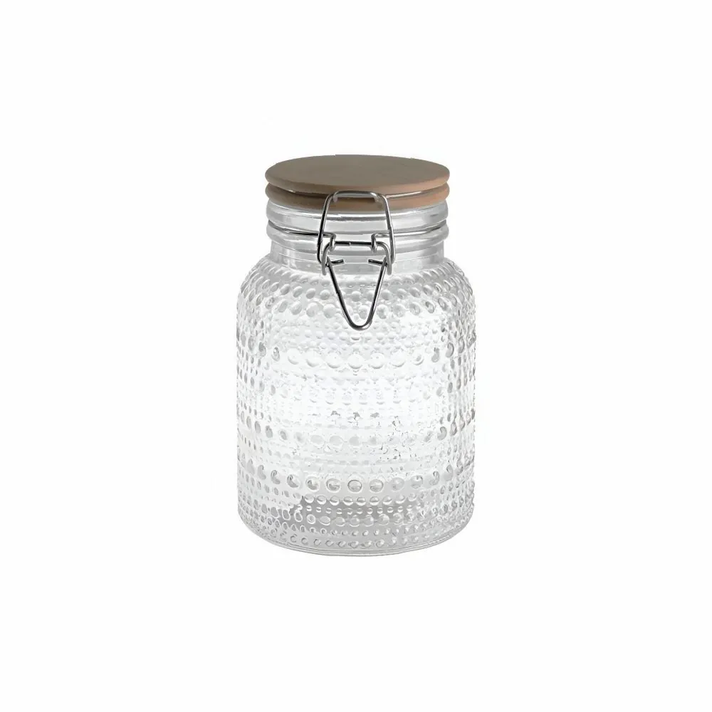 Pote Hermético com Tampa de Bambu 900 Ml - Texturizado
