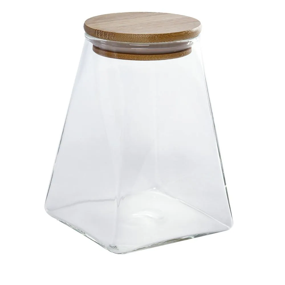 Pote Hermético com Tampa de Bambu 920Ml - Vidro