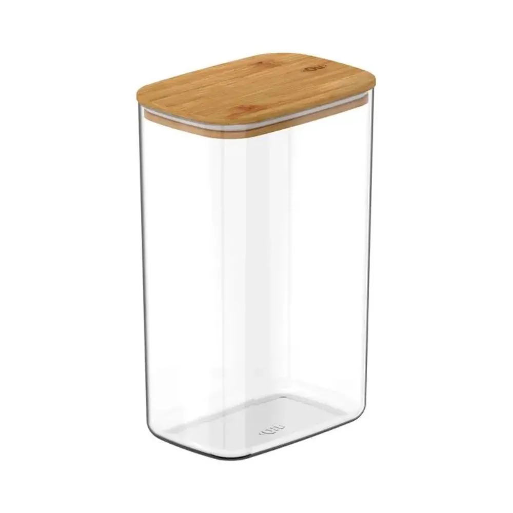 Pote Hermético Keep Ou 2,3L - Transparente e Bambu