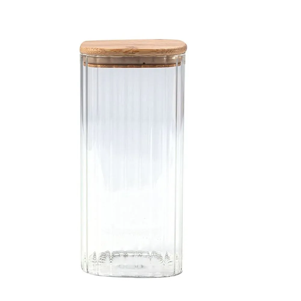Pote Hermético Quadrado com Tampa 1,6 Litros - Bambu