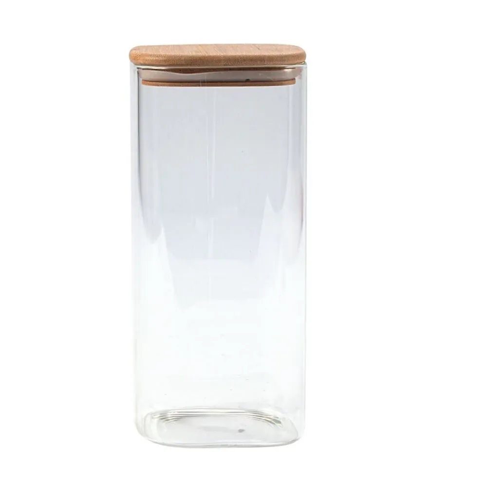Pote Hermético Quadrado com Tampa 1,7 Litros - Bambu