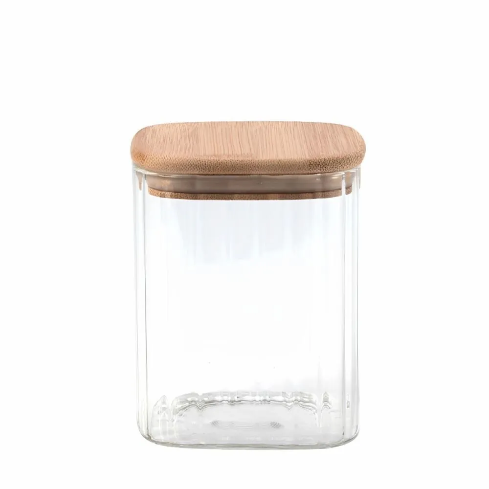 Pote Hermético Quadrado com Tampa 940 ml - Bambu