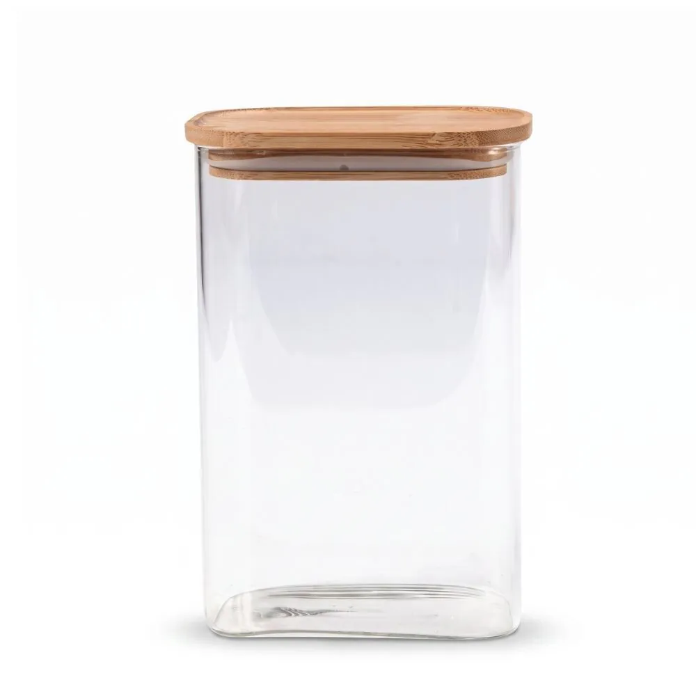 Pote Hermético Retangular com Tampa 1,3 Litros - Bambu