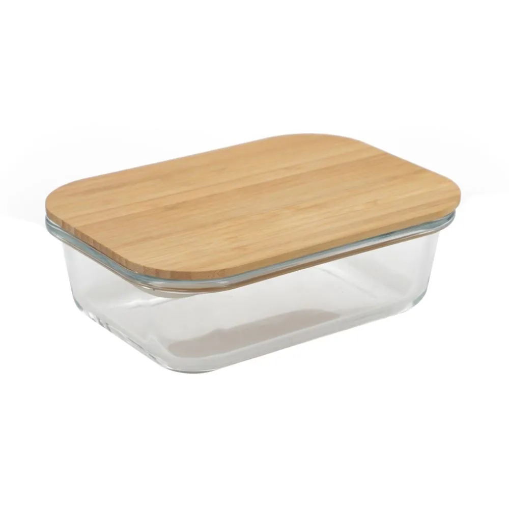 Pote Hermético Retangular com Tampa Inga 1 Litro - Bambu
