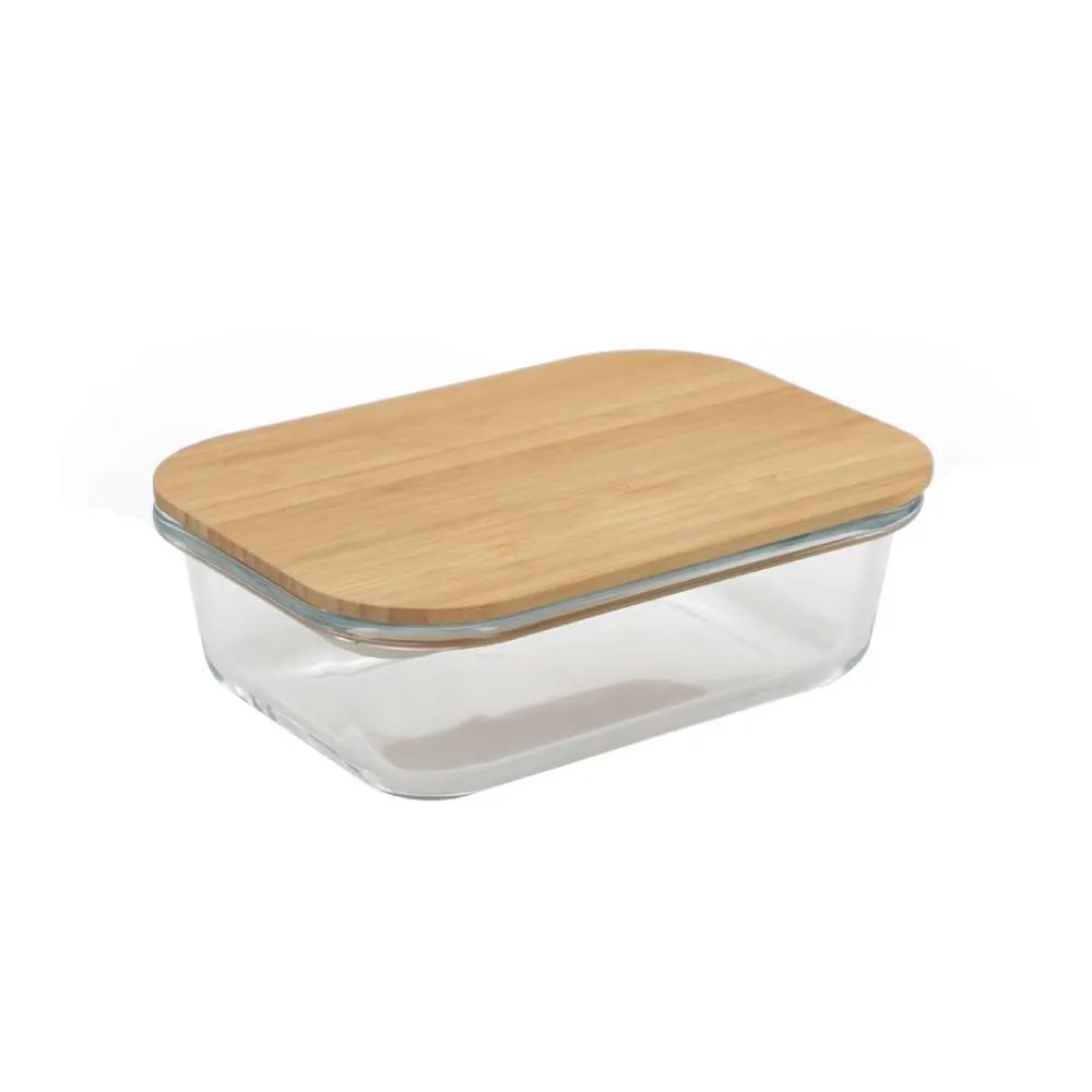 Pote Hermético Retangular com Tampa Inga 635Ml - Bambu