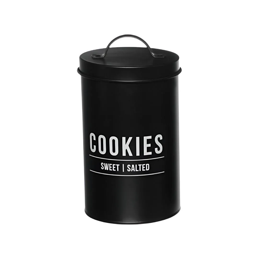 Pote para Biscoito de Aço Manhattan Hauskraft 1,7 Litros - Preto