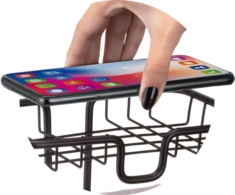 Porta Papel Higiênico de Chão com Suporte para Celular Black Arthi