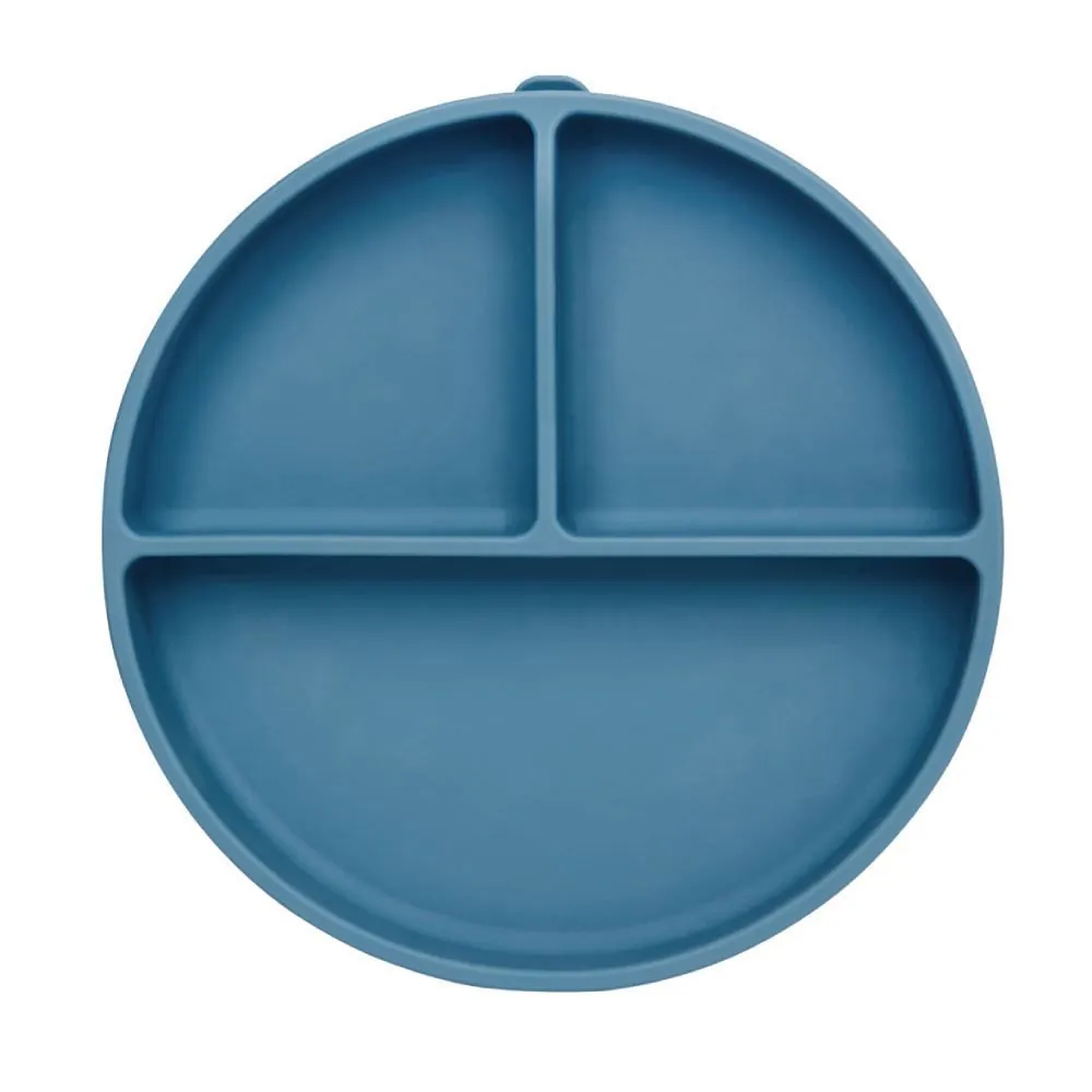 Pratinho em Silicone com Ventosa e Divisória Buba - Azul Escuro