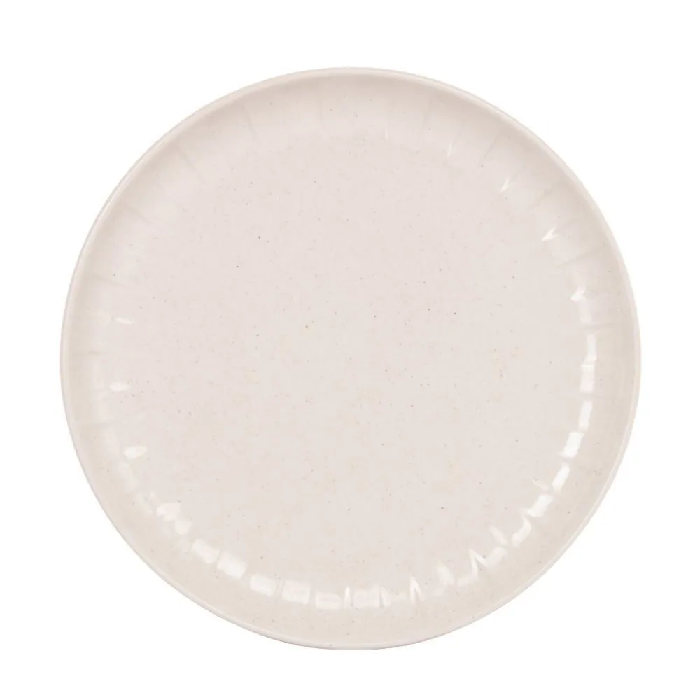 Prato de Sobremesa Casablanca Cerâmica 21Cm - Bege