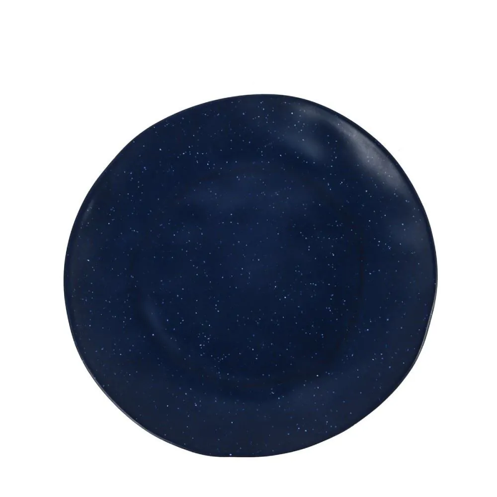 Prato de Sobremesa Melamina Organic 23 Cm - Azul e Branco
