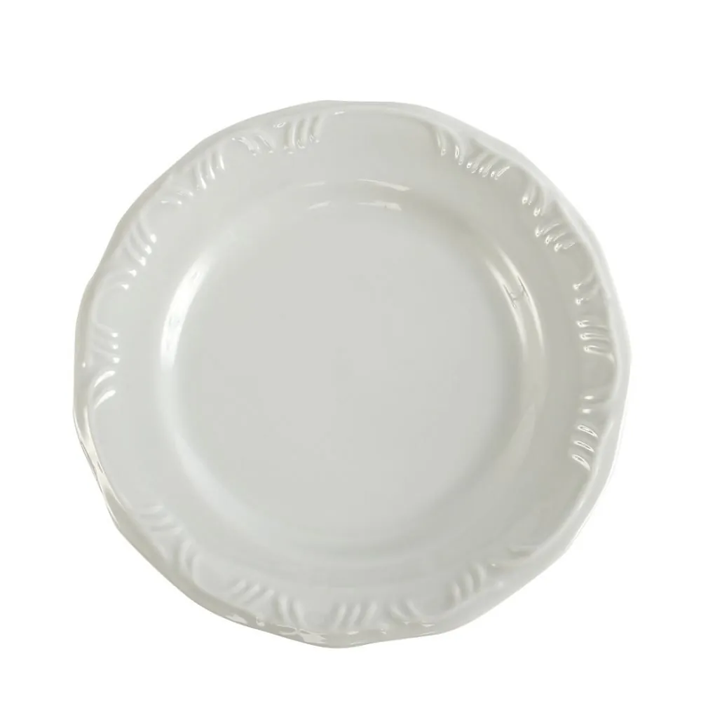 Prato de Sobremesa de Porcelana Pomerode Schmidt 19 Cm - Branco