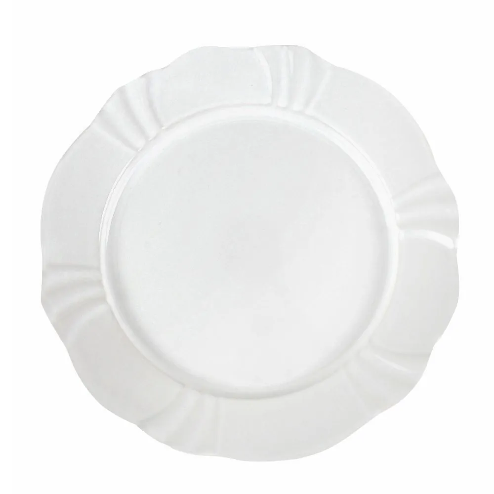 Prato de Sobremesa Soleil White Oxford 23Cm - Porcelana Branca