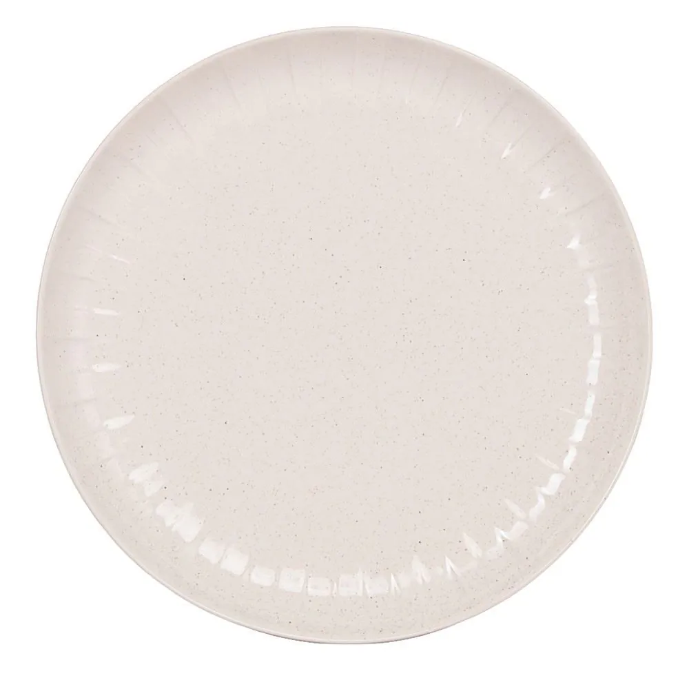 Prato Raso Casablanca Cerâmica 26Cm - Bege