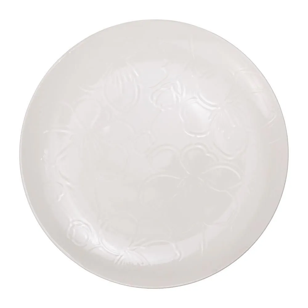 Prato Raso Cerâmica Unni Orquídea White Oxford 26 Cm - Unni Orquidea White