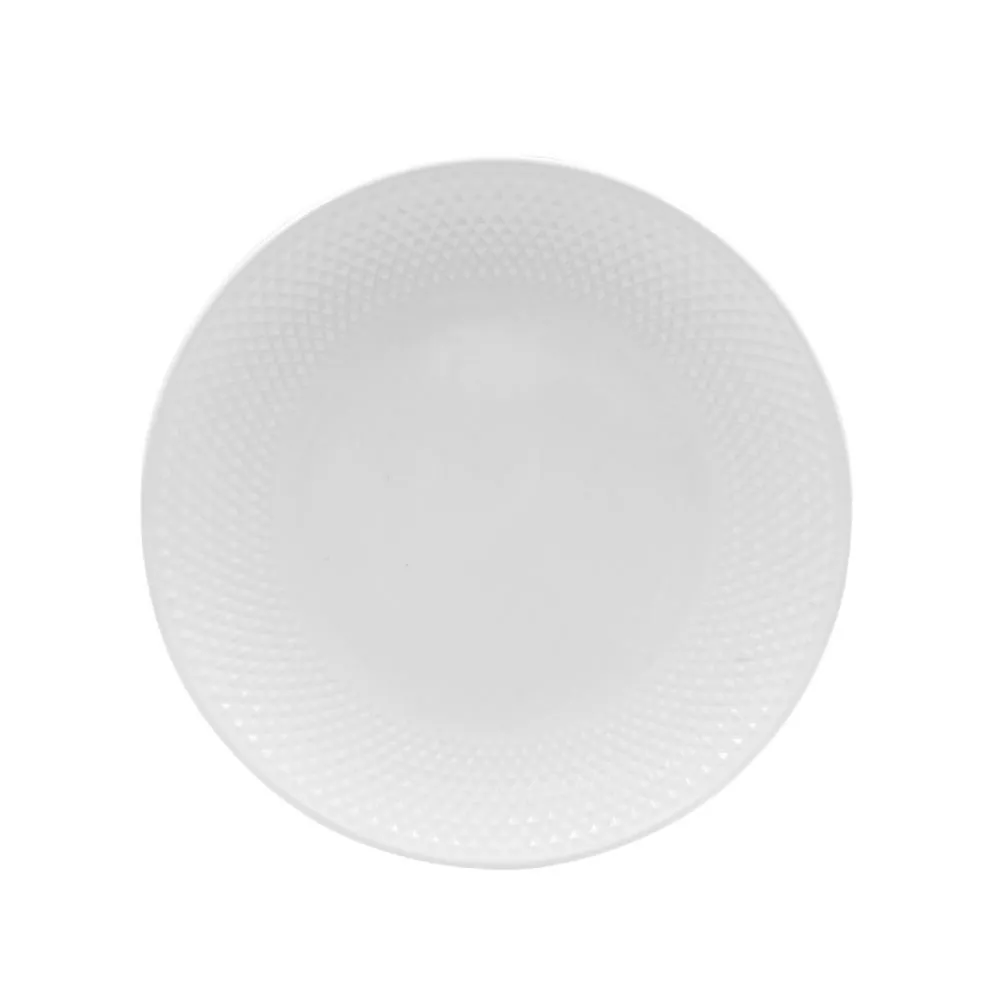 Prato Raso Melamina Diamond 25Cm - Branco