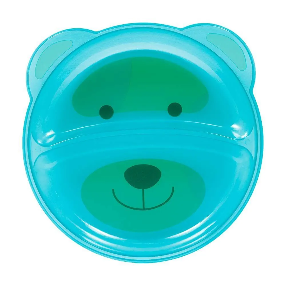 Prato Infantil Ursinho com Divisória Buba - Azul