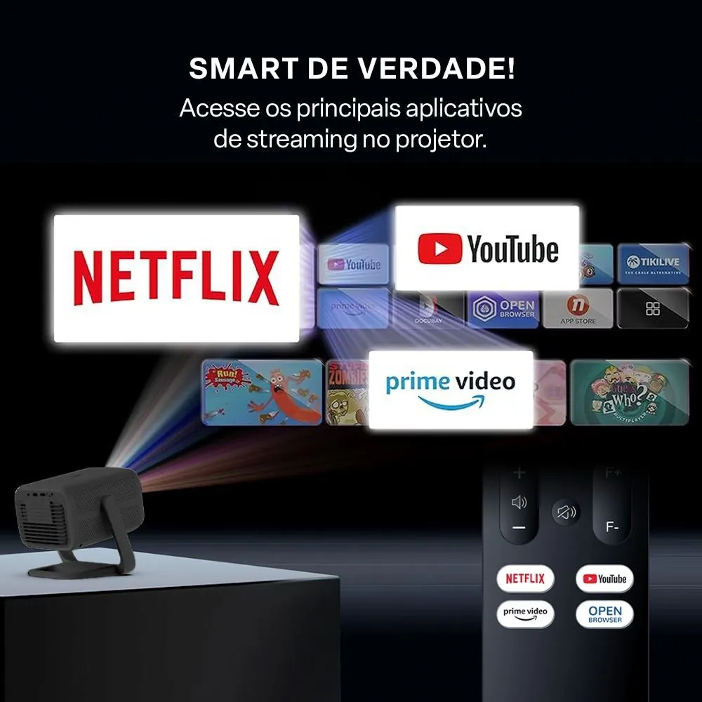 Projetor Smart Full Hd Portátil Multi Pj300n
