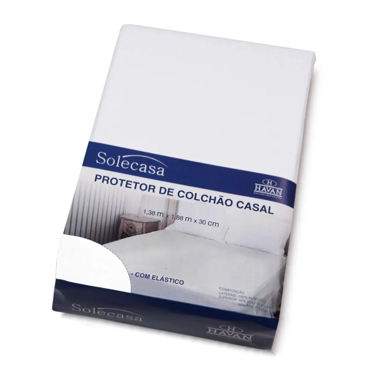 Protetor Colchão Casal com Elástico Impermeável - Branco