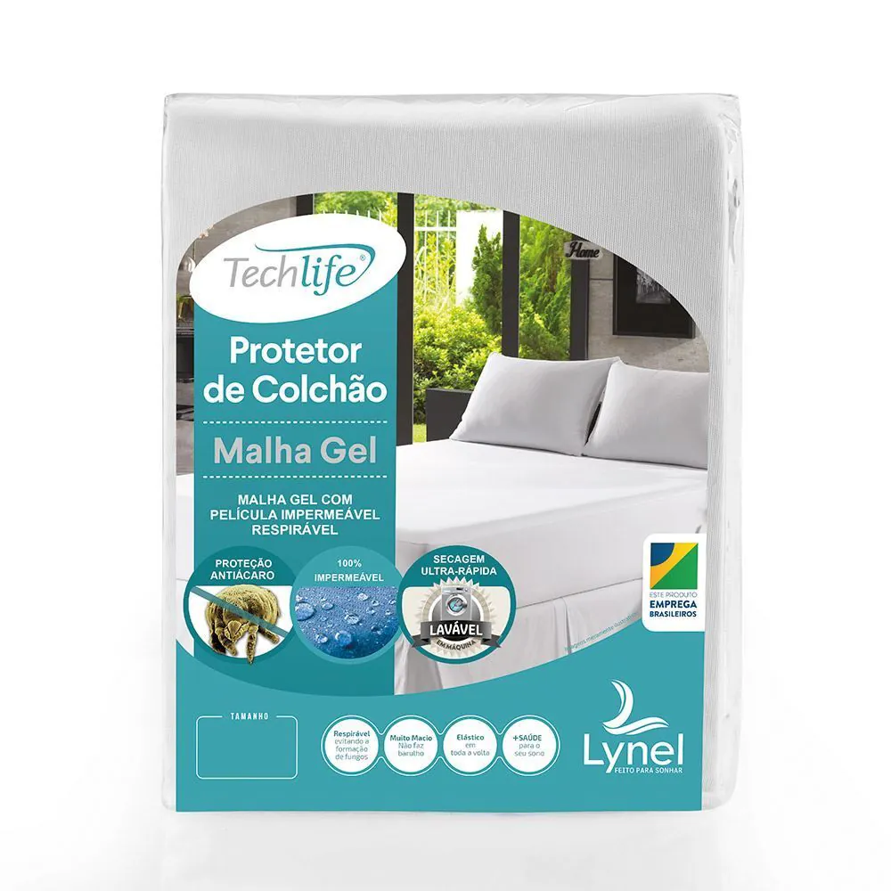 Protetor de Colchão Solteiro Malha Gel Lynel - Branco