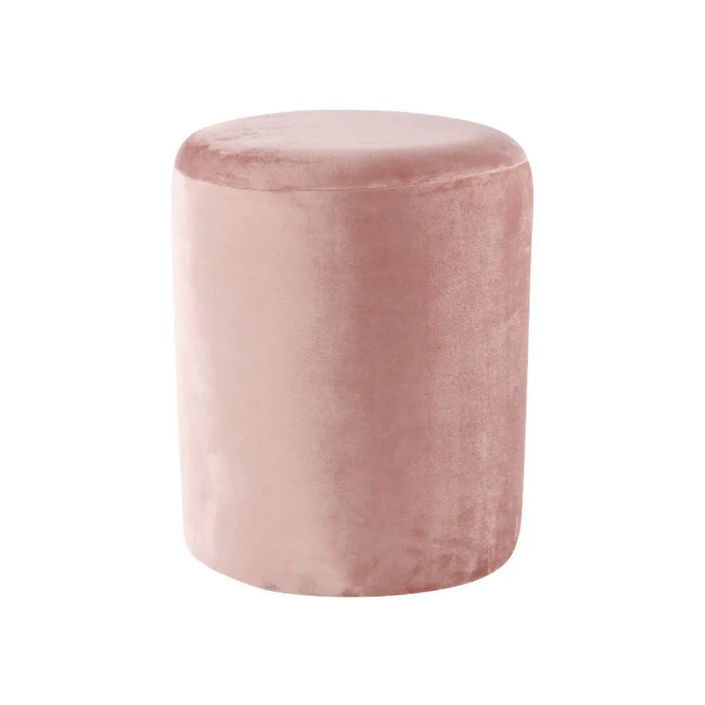 Puff Redondo Veludo Paris 37 cm - Rosa