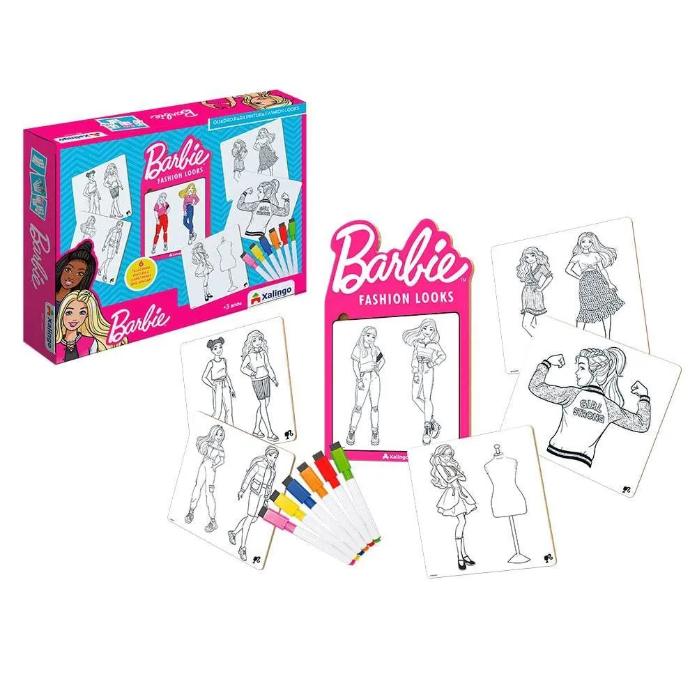 Quadro para Pintar Fashion Looks Barbie Xalingo - 23287
