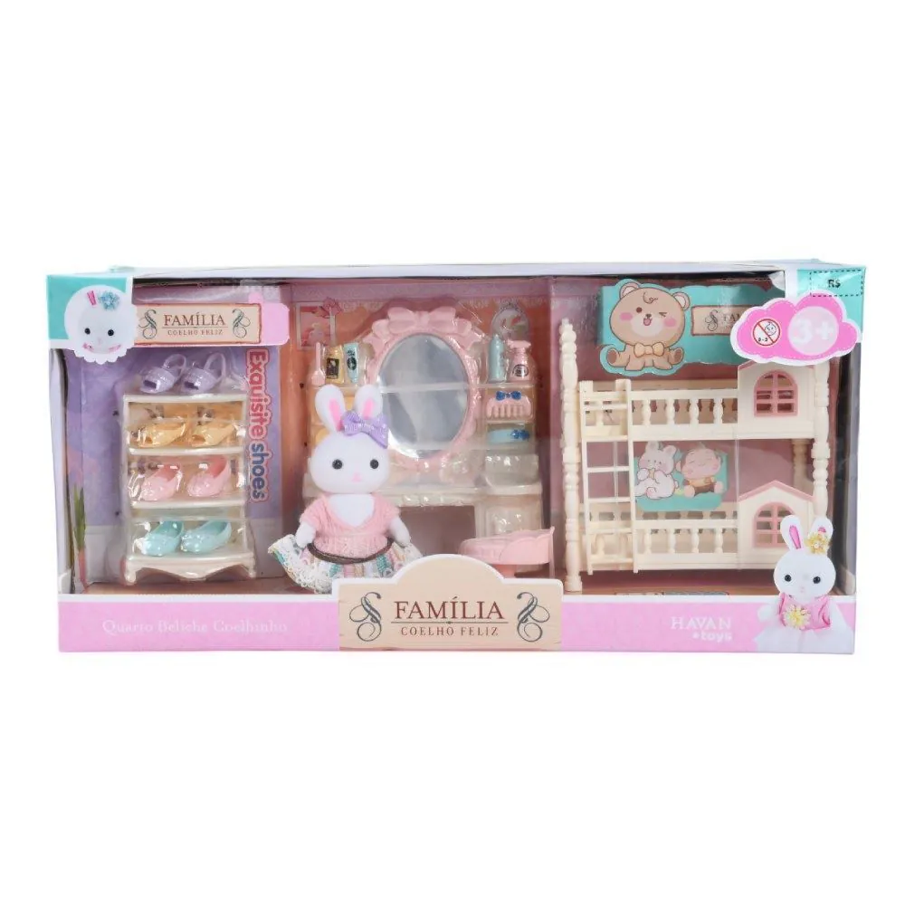 Quarto Beliche Família Coelho Toys - HBR0874