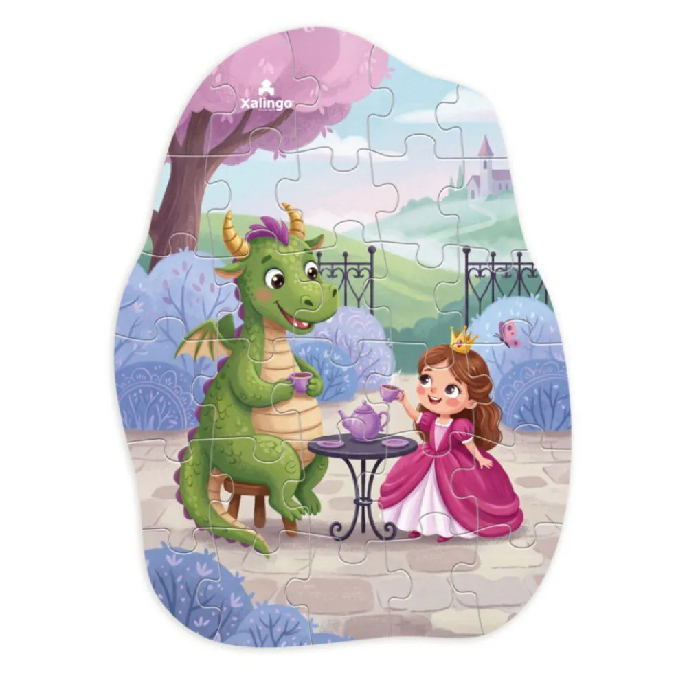 Quebra-Cabeça a Princesa e o Dragão Xalingo - 30 peças