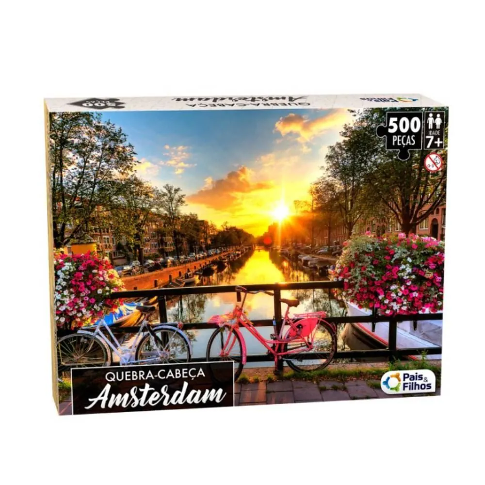 Quebra-Cabeça Amsterdam Premium 500 Peças Pais & Filhos - 0863