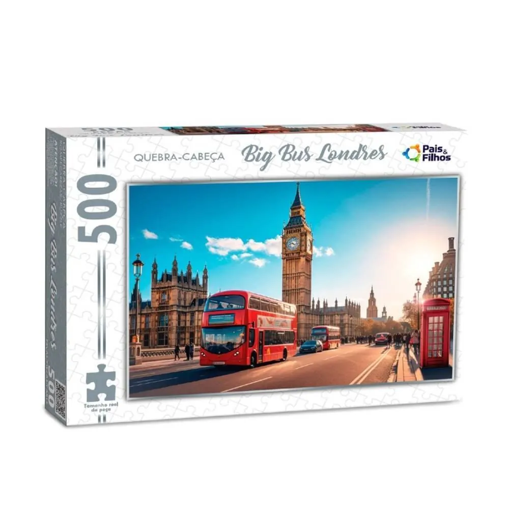 Quebra-Cabeça Big Bus Londres 500 Peças Pais & Filhos - 792991
