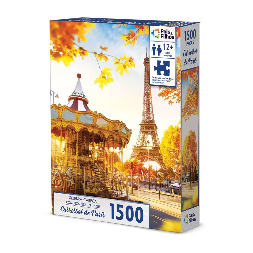 Quebra-Cabeça Carrosel de Paris 1500 Peças Pais & Filhos - 79247