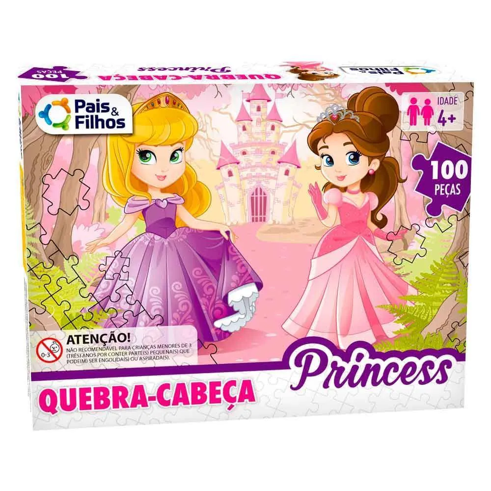 Quebra-Cabeça Princesas 100 Peças Pais e Filhos Gala - 7261