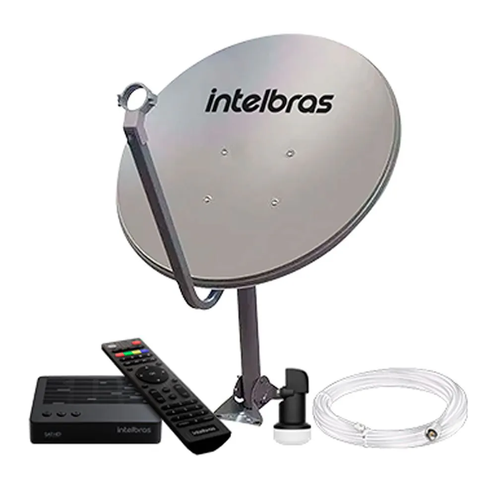 Receptor Digital de Tv Via Satélite com Antena Sat 800 Intelbras - Preto