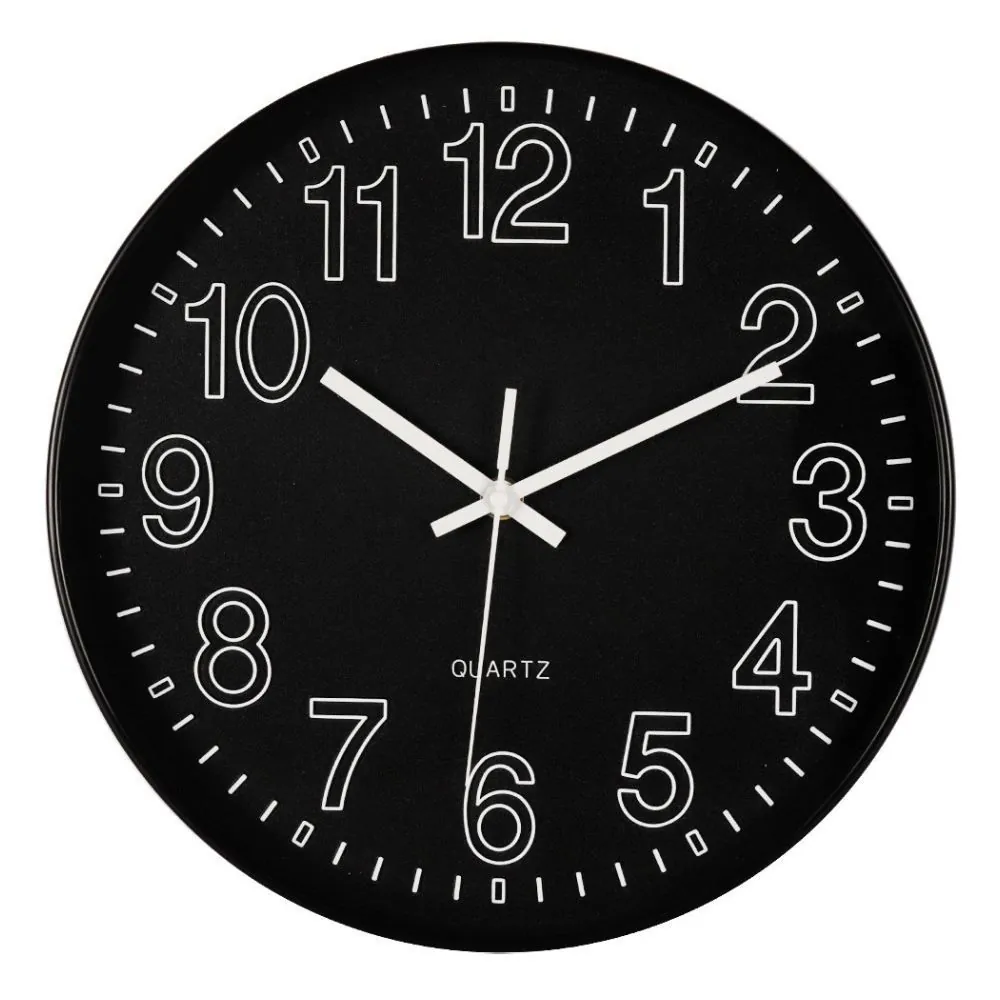 Relógio de Parede Preto 30Cm - Branco