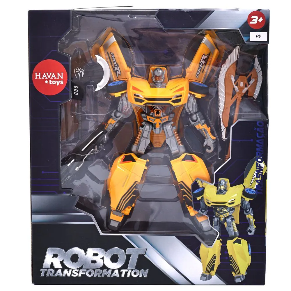 Robô Transformador Amarelo Toys - HBR0372