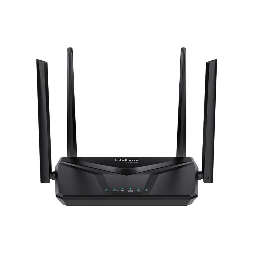 Roteador Wi-Fi W5-1200Gs Intelbras Preto 4 Antenas Inmesh