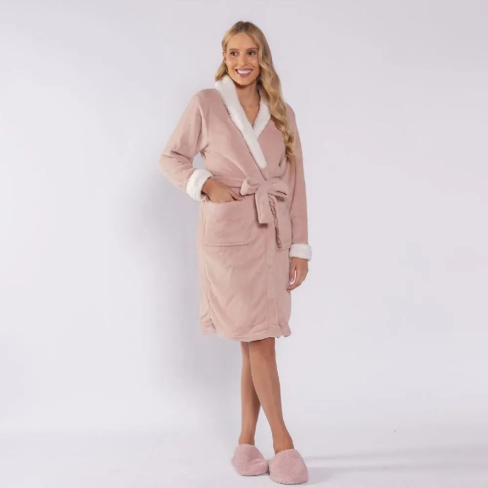 Roupão Adulto P Microfibra Elegance - Rosa Pétala
