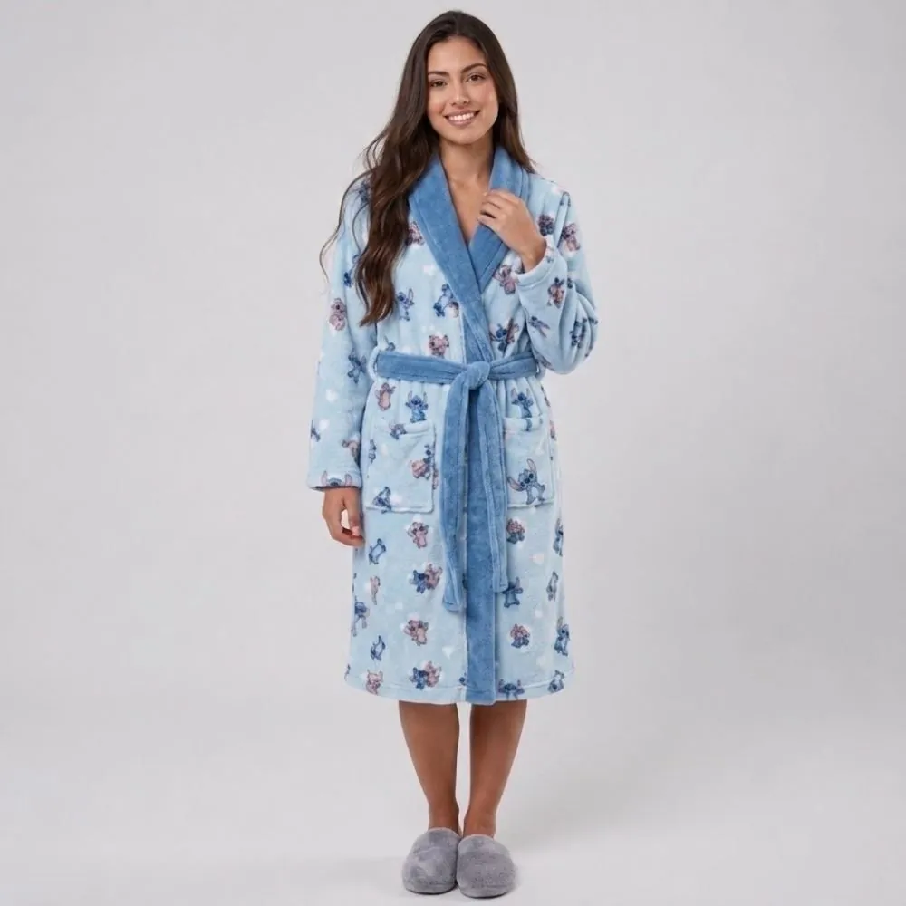 Roupão Adulto Unissex Disney Microfibra P - Stitch e Angel 2